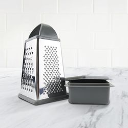 Tovolo Charcoal/Silver Plastic/Stainless Steel Box Grater
