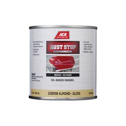 Ace Rust Stop Indoor and Outdoor Gloss Almond Oil-Based Enamel Rust Prevention Paint 1/2 pt