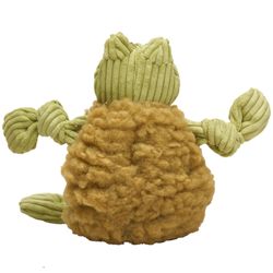 HuggleHounds FlufferKnottie For Dog Brown/Green Fleece Fiona Frog Dog Toy Large 1