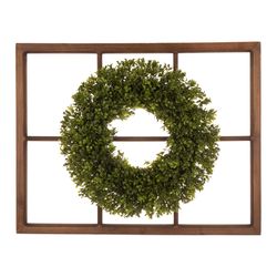 Glitzhome 22 in. H X 28 in. L Brown/Green Plastic Wreath