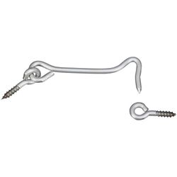National Hardware Silver Stainless Steel 4 in. L Hook and Eye 1 pk