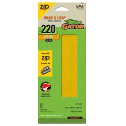 Gator Zip XL 9-1/2 in. L X 3-1/2 in. W 220 Grit Aluminum Oxide Sanding Sheet 6 pk