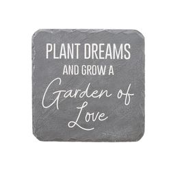 Pavilion Stones with Stories Gray Cement/Stone 7.75 in. H X 7.75 in. L X 0.75 in. W Garden of Love S
