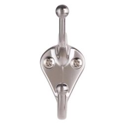 Ace 2-5/16 in. L Satin Nickel Silver Metal Small Coat and Hat Hook 2 pk