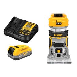 DEWALT 20V MAX XR Cordless Router, Brushless, Tool Only with20V MAX POWERSTACK Battery Kit