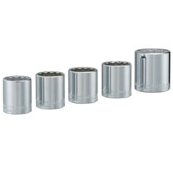 Craftsman 1-1/2 in. S X 1/2 in. drive S SAE 12 Point Standard Socket Set 5 pc