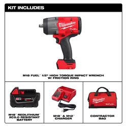 Milwaukee M18 FUEL 1/2 in. Cordless Brushless High Torque Impact Wrench Kit (Battery & Charger)