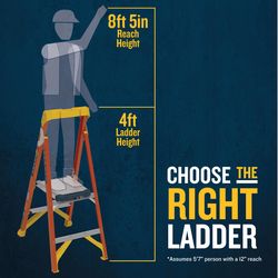 Werner Ready Step 4 ft. H Fiberglass Platform Ladder Type IA 300 lb. cap.
