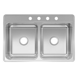 Franke Kindred Stainless Steel Top Mount 33 in. W X 22 in. L Two Bowls Kitchen Sink