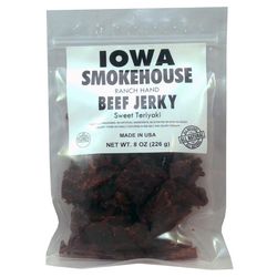 IOWA SMOKEHOUSE Ranch Hand Sweet Teriyaki Beef Jerky 8 oz Pouch