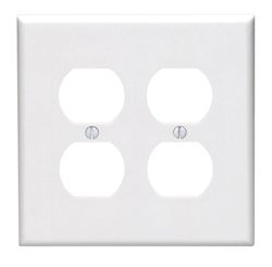 Leviton White 2 gang Thermoset Plastic Duplex Wall Plate 1 pk
