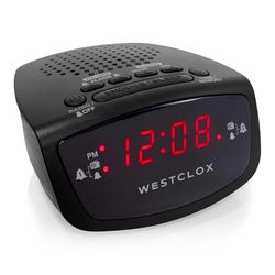 Westclox Black Alarm Clock Digital Plug-In