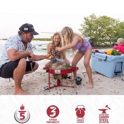 FireDisc Drifter 215 1 Burner Liquid Propane Tabletop Outdoor Griddle Red