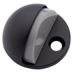 National Hardware Metal Matte Black Door Stop Mounts to floor 1.31 in.