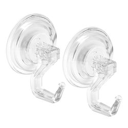 InterDesign 2 in. H X 2 in. W X 2 in. L Clear Suction Cup Hooks