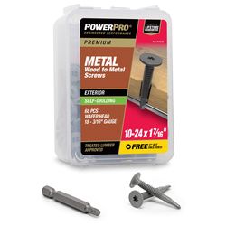 HILLMAN Power Pro No. 10 Ga. X 1.44 in. L Star Wafer Head Coarse Roofing Screws
