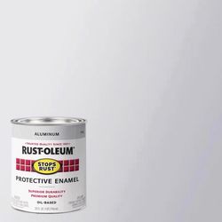 Rust-Oleum Stops Rust Indoor and Outdoor Gloss Aluminum Oil-Based Protective Enamel 1 qt