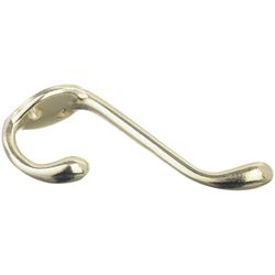 Ace 3-1/2 in. L Bright Brass Gold Brass Large Garment Coat/Hat Hook 1 pk