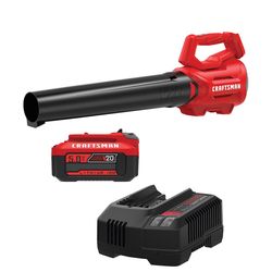 V20 5.0AH Lithium Ion Battery and Charger Kit with CRAFTSMAN V20 Cordless Axial Leaf Blower