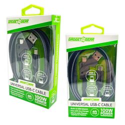 Novelty Inc USB-C to USB-A 3-in-1 Cable 4 ft. Black