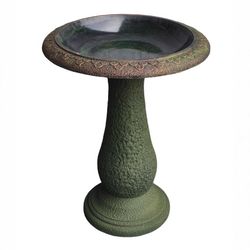 Austram Abaco Green Plastic 20 in. Bird Bath with Stand