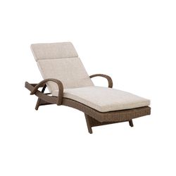Signature Design by Ashley Carmel Bay Brown Aluminum Frame Casual Chaise Lounge Beige