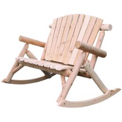 Lakeland Mills Contoured Comfort Cedar Wood Frame Rustic Northwoods Rocking Loveseat