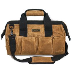 Readywares 15 in. W Waxed Canvas Tool Bag 19 pocket Tan 1 pc