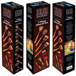 Totally Bamboo Baltique Multicolored Birch Wood Utensil Set