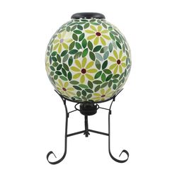 Alpine Multicolored Glass 13 in. H Solar Gazing Ball