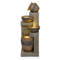 Alpine Polyresin Brown Fountain with LED Light
