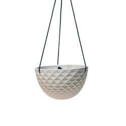 Chive Mini Mofo 7.5 in. D Clay Hanging Planter Light Grey