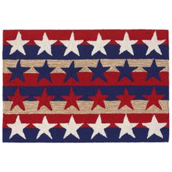 Liora Manne Frontporch 1.67 ft. W X 2.5 ft. L Multi-color Stars & Stripes Polyester Accent Rug
