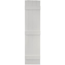 Builders Edge 63 in. H X 14 in. W Paintable Board and Batten Vinyl Shutter 2 pk
