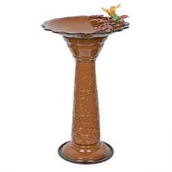 Alpine Brown Iron 28 in. Bird Bath with Stand