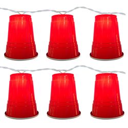 Brite Star Incandescent Party Cup String Light Set Red 10 lights