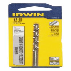 IRWIN #6 X 3-3/4 in. L High Speed Steel Wire Gauge Bit Straight Shank 1 pc