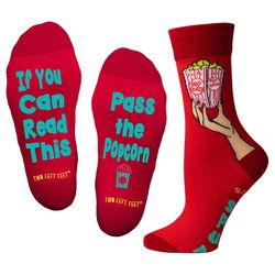 Two Left Feet Unisex Pass the Popcorn S Novelty Socks Multicolored