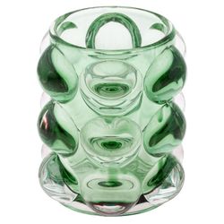 Karma Lucia 4 in. H X 4 in. L Clear/Green Glass Juniper Hobnail Votive