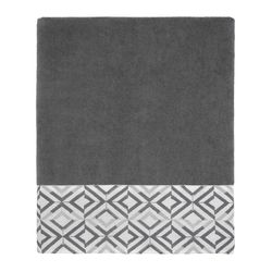 Avanti Linens Harlow  Nickel Polyester Concentric Diamonds Bath Towel 1 pc
