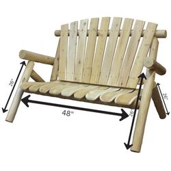 Lakeland Mills Contoured Comfort Cedar Wood Frame Rustic Northwoods Loveseat