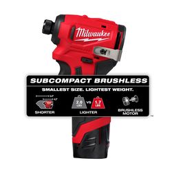 Milwaukee 1/4 in. Cordless Brushless Impact Driver Set Kit (Battery & Charger)