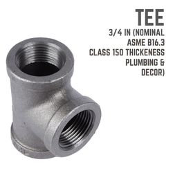 STZ Industries 3/4 in. FIP each X 3/4 in. D FIP Black Malleable Iron Tee