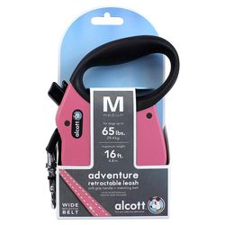 Alcott Pink Plastic Dog Retractable Leash Medium