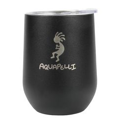 Aquapelli 12 oz Black BPA Free Vacuum Insulated Wine Tumbler