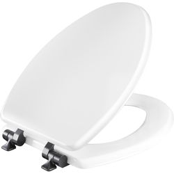Bemis Benton Slow Close Elongated White Enameled Wood Toilet Seat