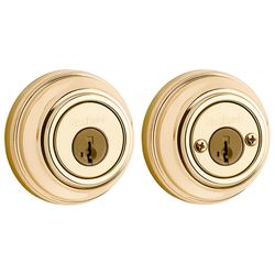 Kwikset SmartKey Polished Brass Metal Deadbolt