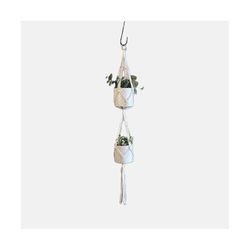 Meesh Drops Natural Macrame 42 in. H Short Double Bunk Plant Hanger 1 pk