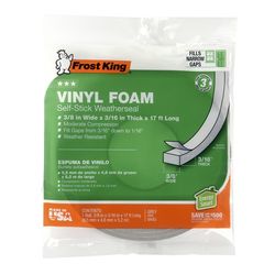 Frost King Gray Foam/Vinyl Weather Seal For Doors and Windows 17 ft. L X 0.19 in.
