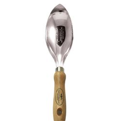 Garden Works 13.13 in. Stainless Steel Scoop Garden Soil Scoop Wood Handle